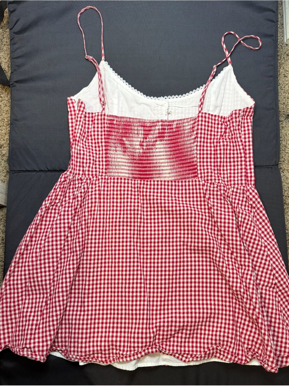 Princess Polly Red Gingham Button-Down Spaghetti Strap Cami - Picture 2 of 3